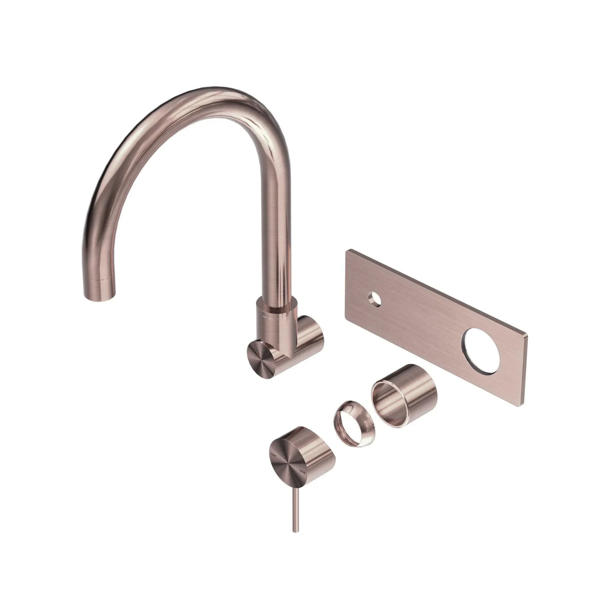 NERO MECCA WALL BASIN/BATH MIXER SWIVEL SPOUT TRIM KITS ONLY BRUSHED BRONZE - Ideal Bathroom CentreNR221910QTBZ