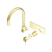 NERO MECCA WALL BASIN/BATH MIXER SWIVEL SPOUT TRIM KITS ONLY BRUSHED GOLD - Ideal Bathroom CentreNR221910QTBG