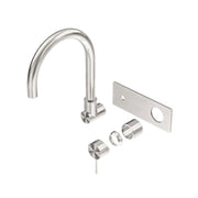 NERO MECCA WALL BASIN/BATH MIXER SWIVEL SPOUT TRIM KITS ONLY BRUSHED NICKEL - Ideal Bathroom CentreNR221910QTBN