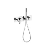 NERO MECCA WALL MOUNT BATH MIXER WITH HAND SHOWER CHROME - Ideal Bathroom CentreNR221903dCH