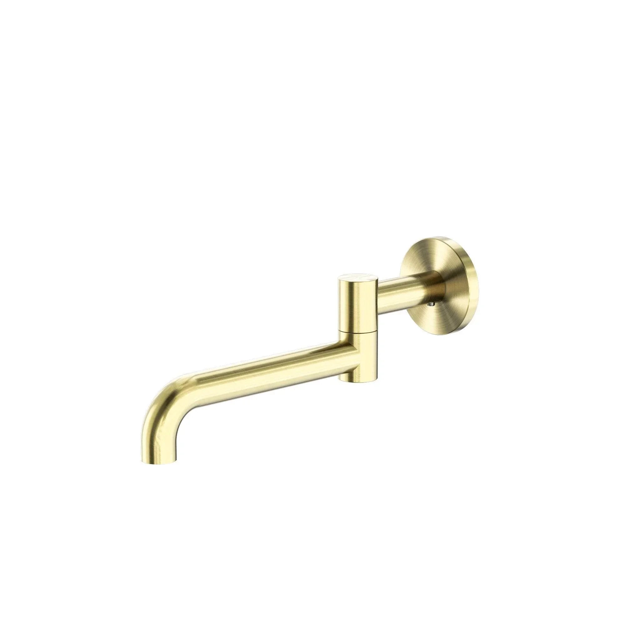 NERO MECCA WALL MOUNTED SWIVEL BASIN/BATH SPOUT ONLY 225MM BRUSHED GOLD - Ideal Bathroom CentreNR221903GBG