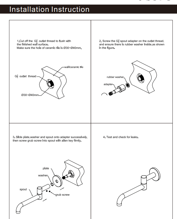 NERO MECCA WALL MOUNTED SWIVEL BASIN/BATH SPOUT ONLY 225MM CHROME - Ideal Bathroom CentreNR221903GCH