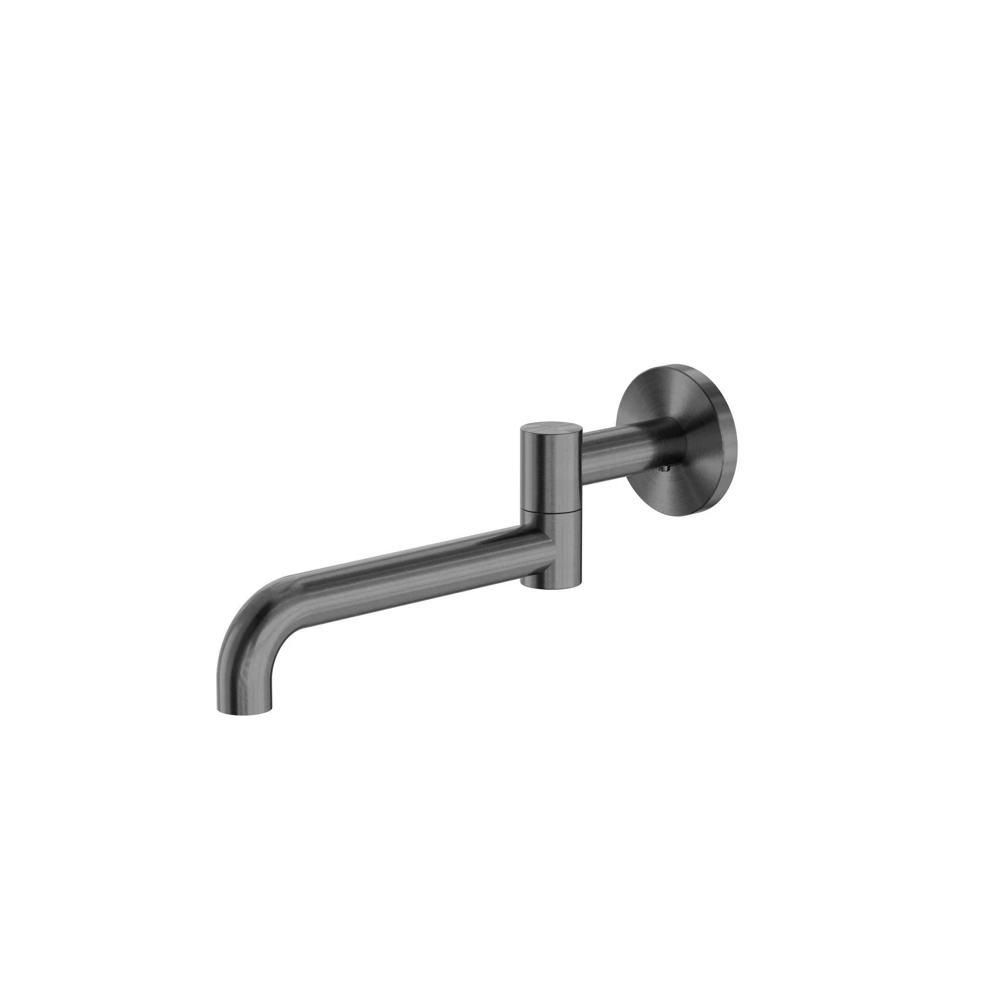 NERO MECCA WALL MOUNTED SWIVEL BASIN/BATH SPOUT ONLY 225MM GUN METAL - Ideal Bathroom CentreNR221903GGM