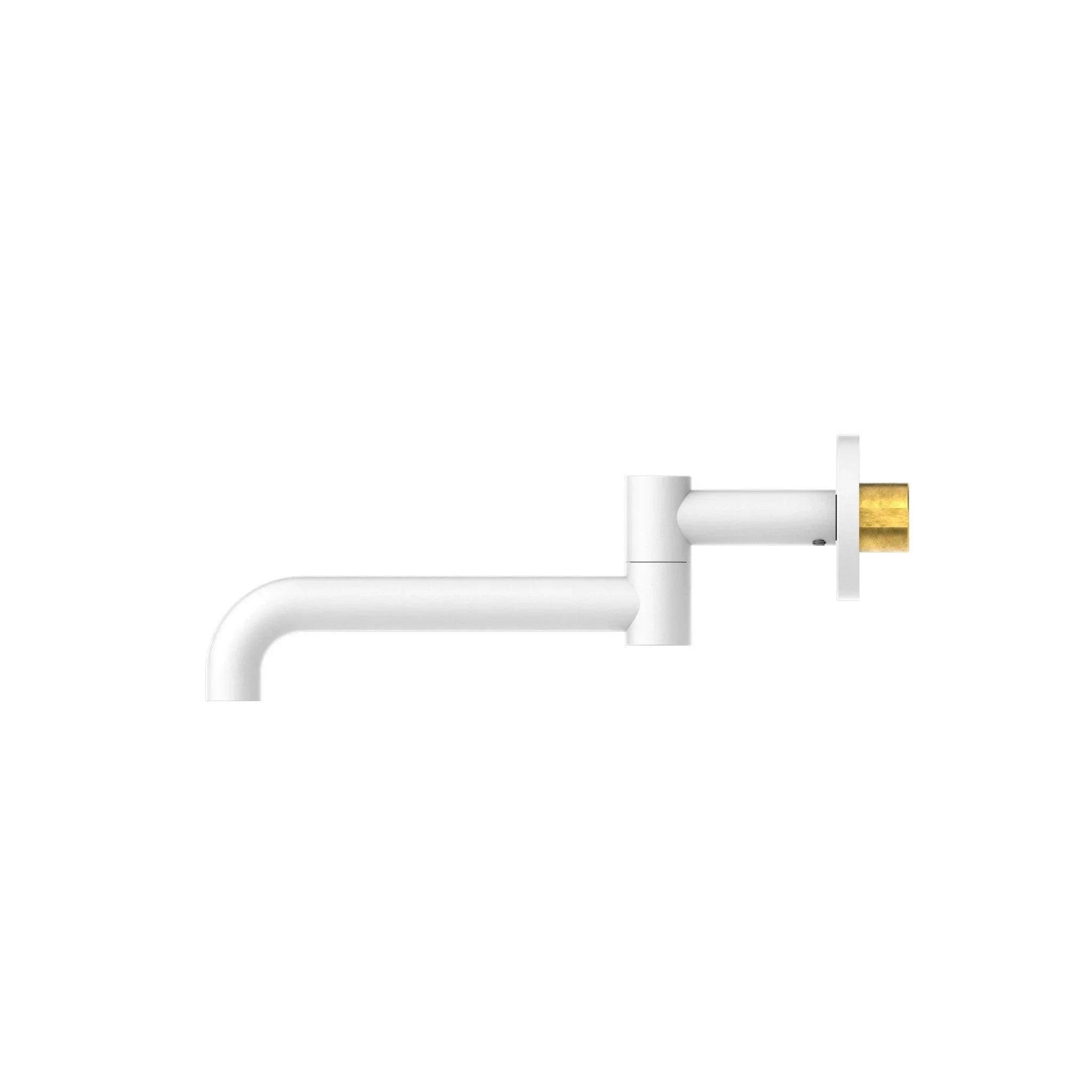 NERO MECCA WALL MOUNTED SWIVEL BASIN/BATH SPOUT ONLY 225MM MATTE WHITE - Ideal Bathroom CentreNR221903GMW
