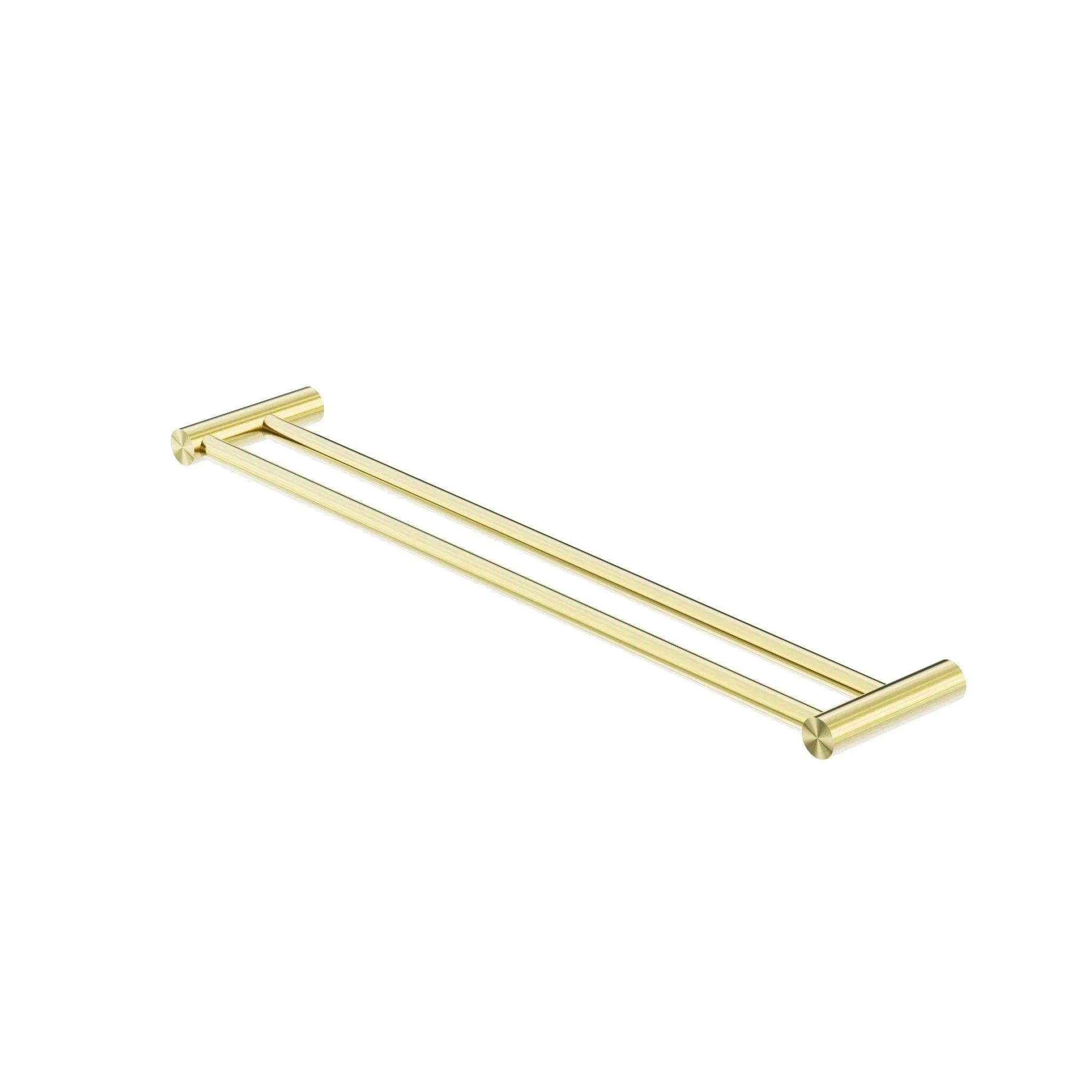 NERO NEW MECCA DOUBLE TOWEL RAIL 600MM BRUSHED GOLD - Ideal Bathroom CentreNR2324dBG