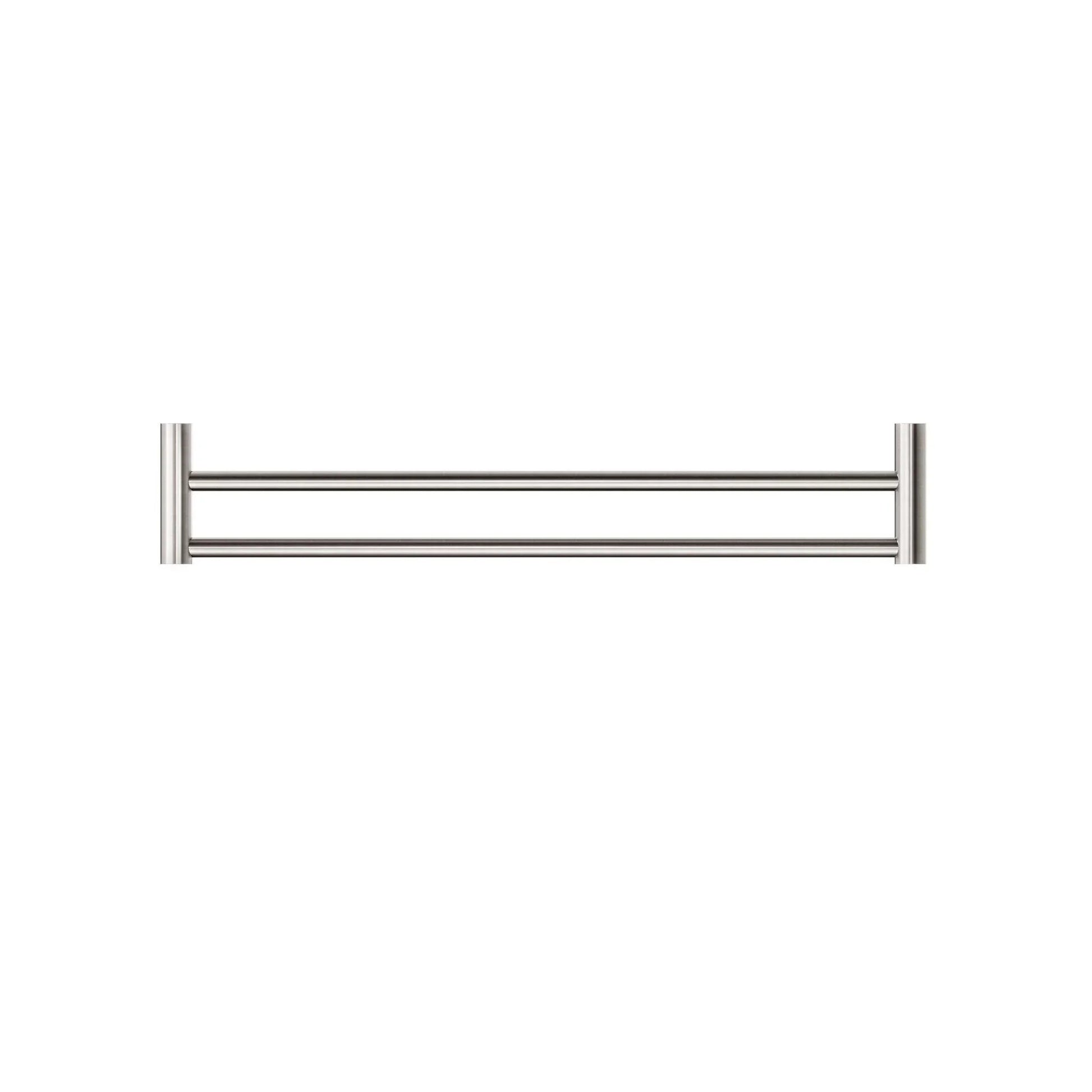 NERO NEW MECCA DOUBLE TOWEL RAIL 600MM BRUSHED NICKEL - Ideal Bathroom CentreNR2324dBN