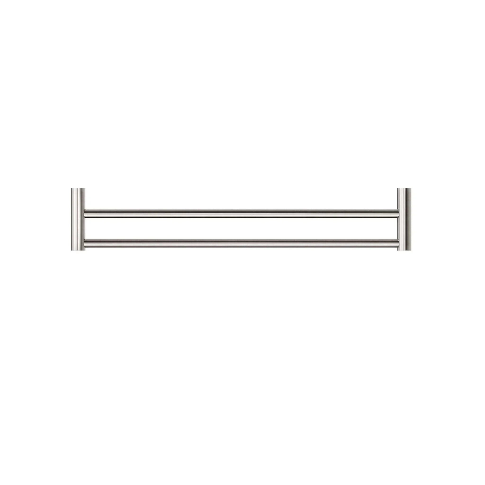 NERO NEW MECCA DOUBLE TOWEL RAIL 600MM BRUSHED NICKEL - Ideal Bathroom CentreNR2324dBN