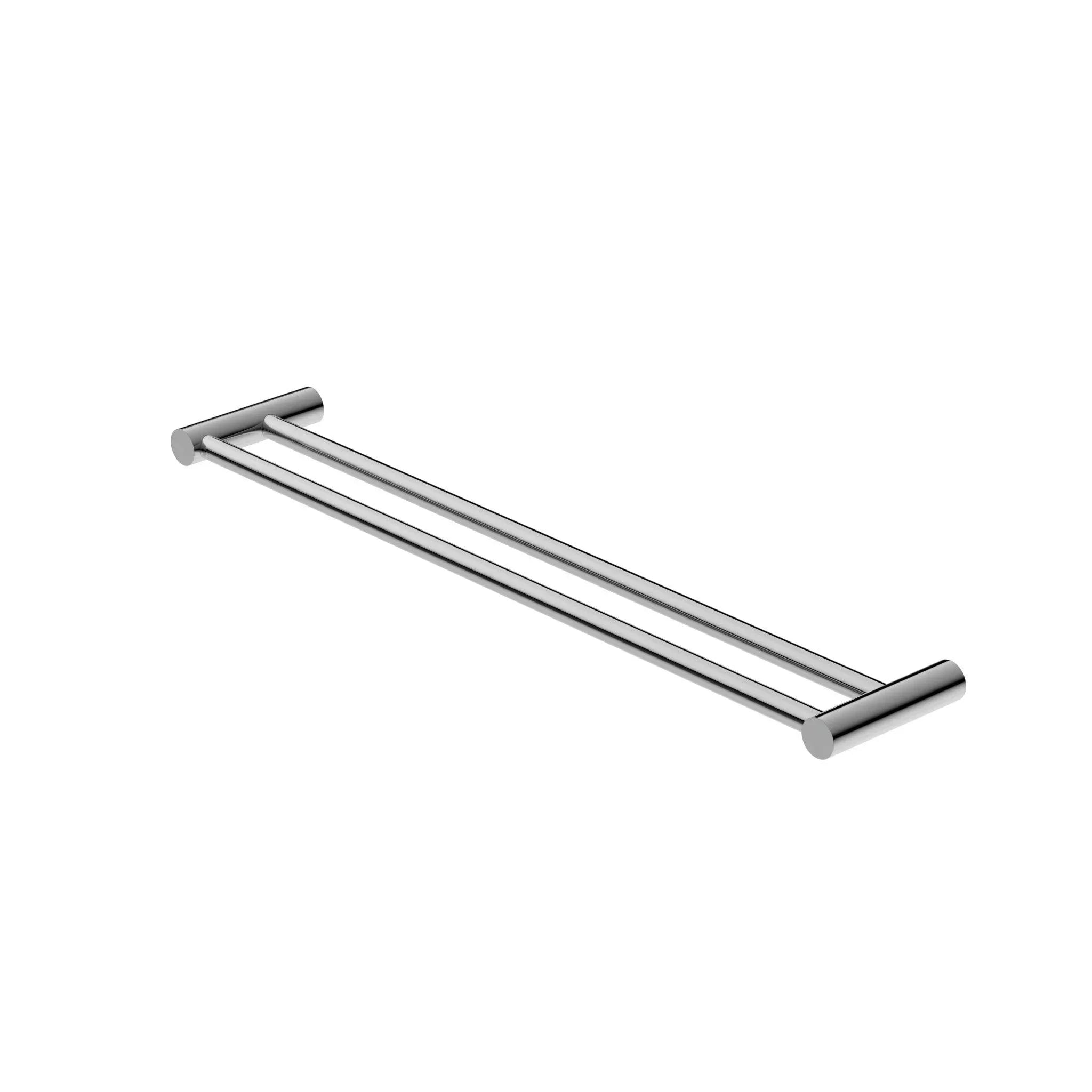NERO NEW MECCA DOUBLE TOWEL RAIL 600MM CHROME - Ideal Bathroom CentreNR2324dCH