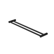 NERO NEW MECCA DOUBLE TOWEL RAIL 600MM MATTE BLACK - Ideal Bathroom CentreNR2324dMB