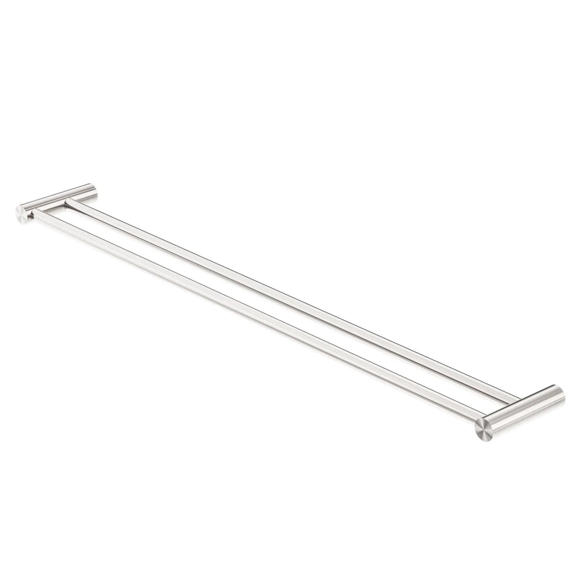 NERO NEW MECCA DOUBLE TOWEL RAIL 800MM BRUSHED NICKEL - Ideal Bathroom CentreNR2330dBN