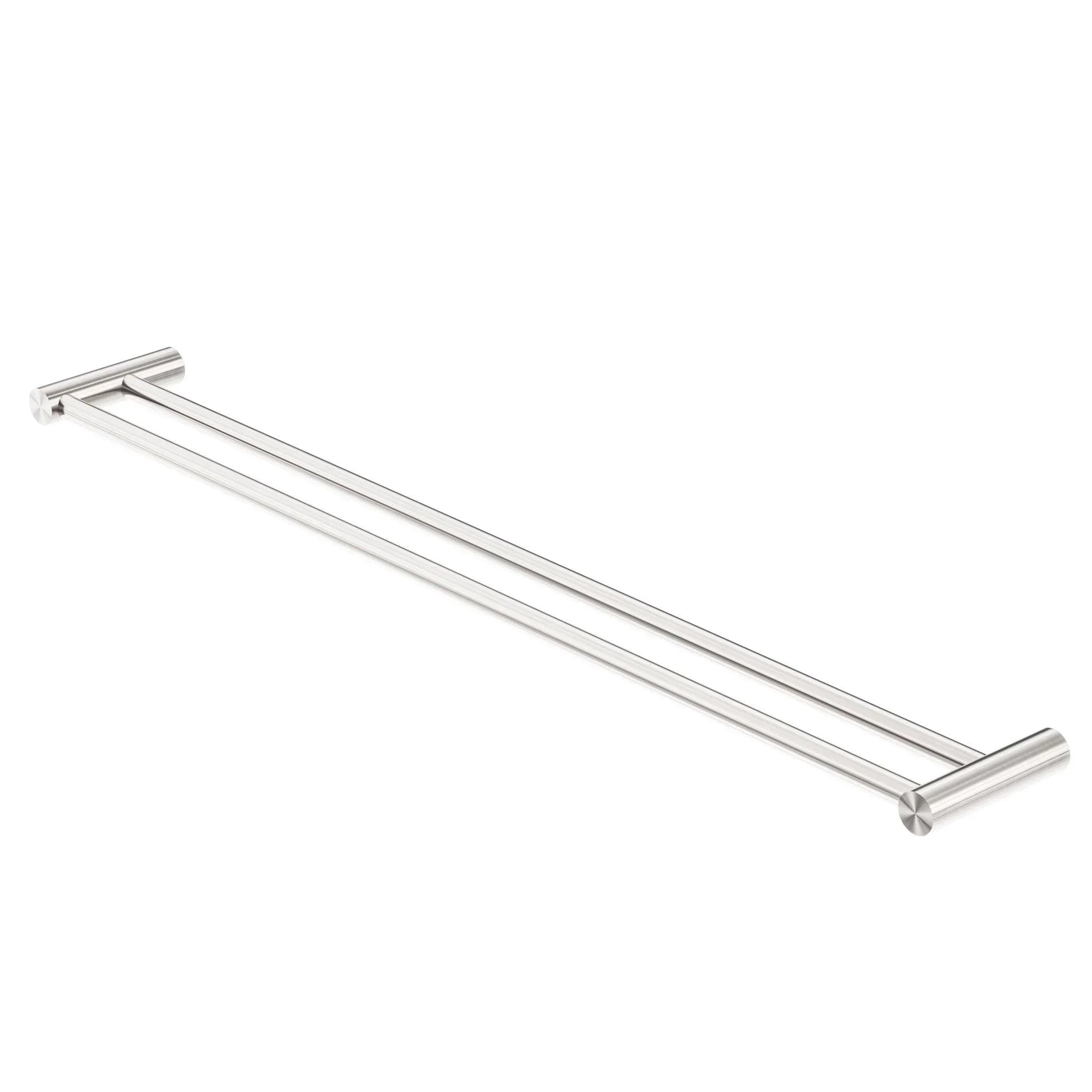NERO NEW MECCA DOUBLE TOWEL RAIL 800MM BRUSHED NICKEL - Ideal Bathroom CentreNR2330dBN