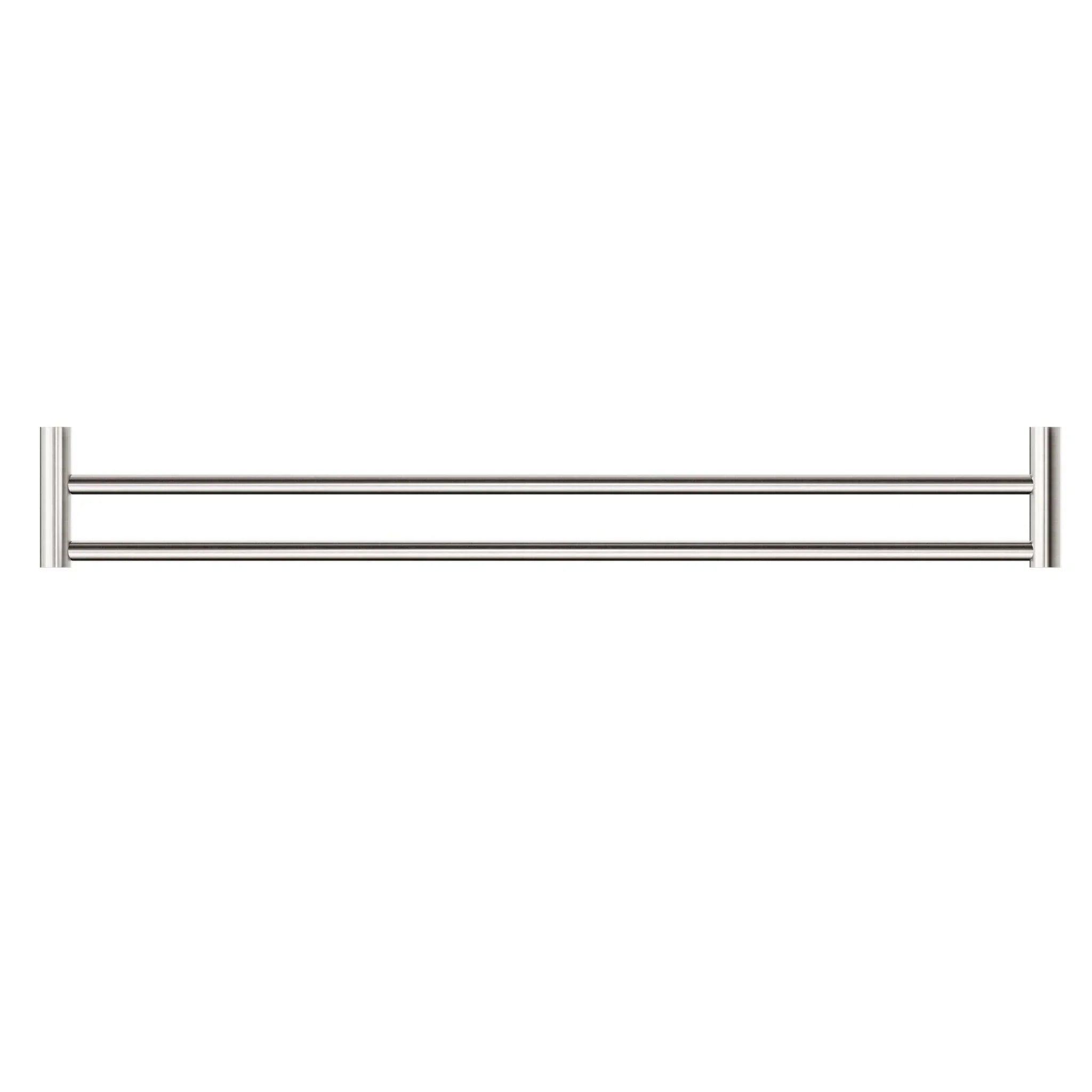 NERO NEW MECCA DOUBLE TOWEL RAIL 800MM BRUSHED NICKEL - Ideal Bathroom CentreNR2330dBN