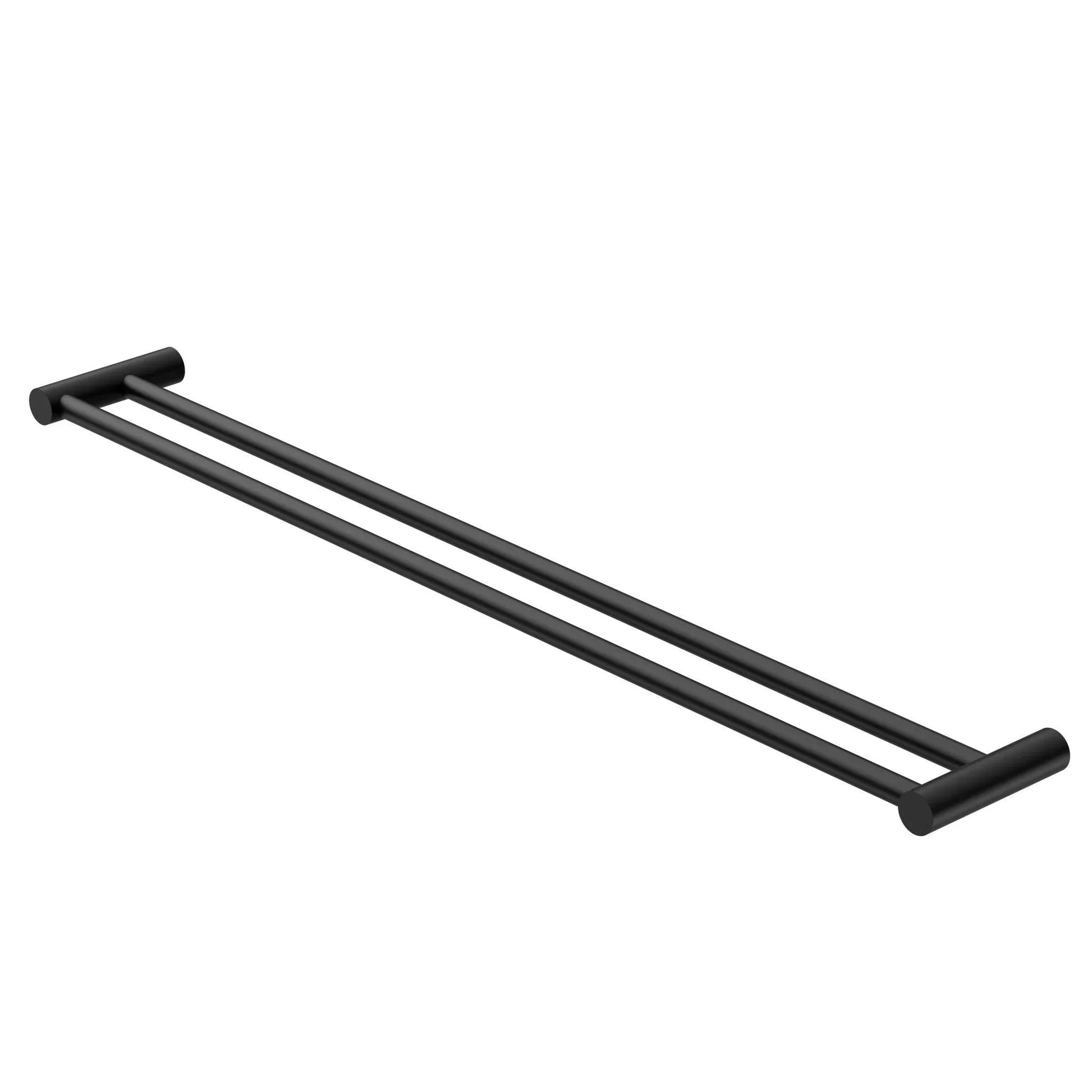 NERO NEW MECCA DOUBLE TOWEL RAIL 800MM MATTE BLACK - Ideal Bathroom CentreNR2330dMB