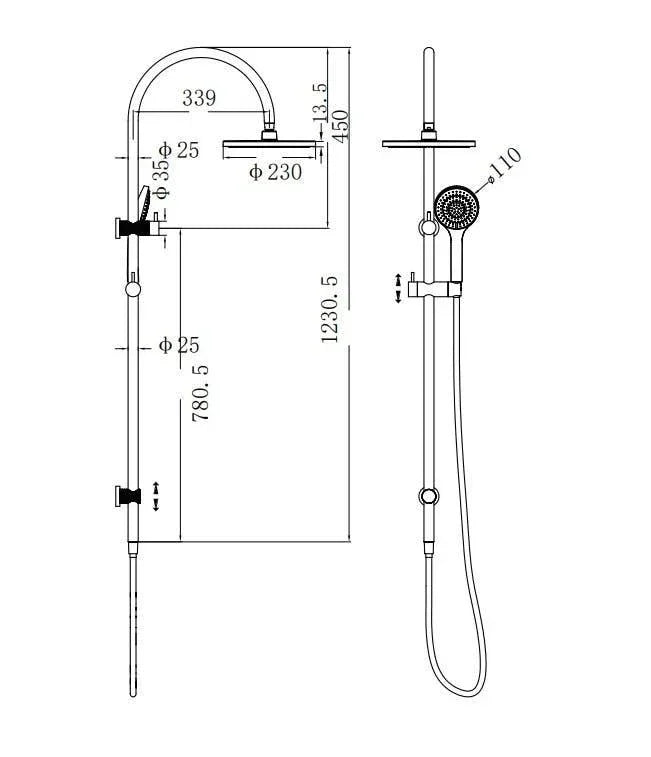 Nero Opal Air Combination Twin Shower Set - Ideal Bathroom CentreNR251905bBGBushed Gold