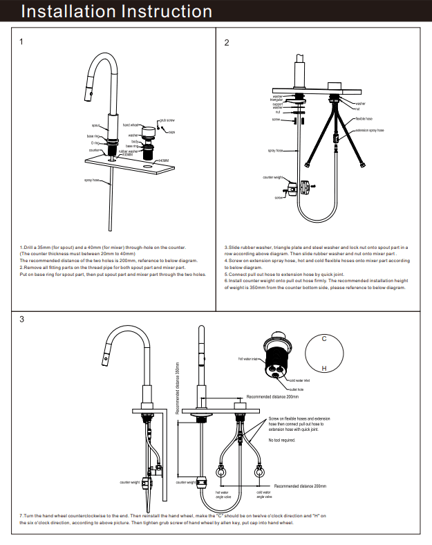 NERO OPAL PROGRESSIVE PULL OUT KITCHEN SET BRUSHED NICKEL - Ideal Bathroom CentreNR252008BN