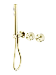 NERO OPAL PROGRESSIVE SHOWER SYSTEM SEPARATE PLATE BRUSHED GOLD - Ideal Bathroom CentreNR252003dBG