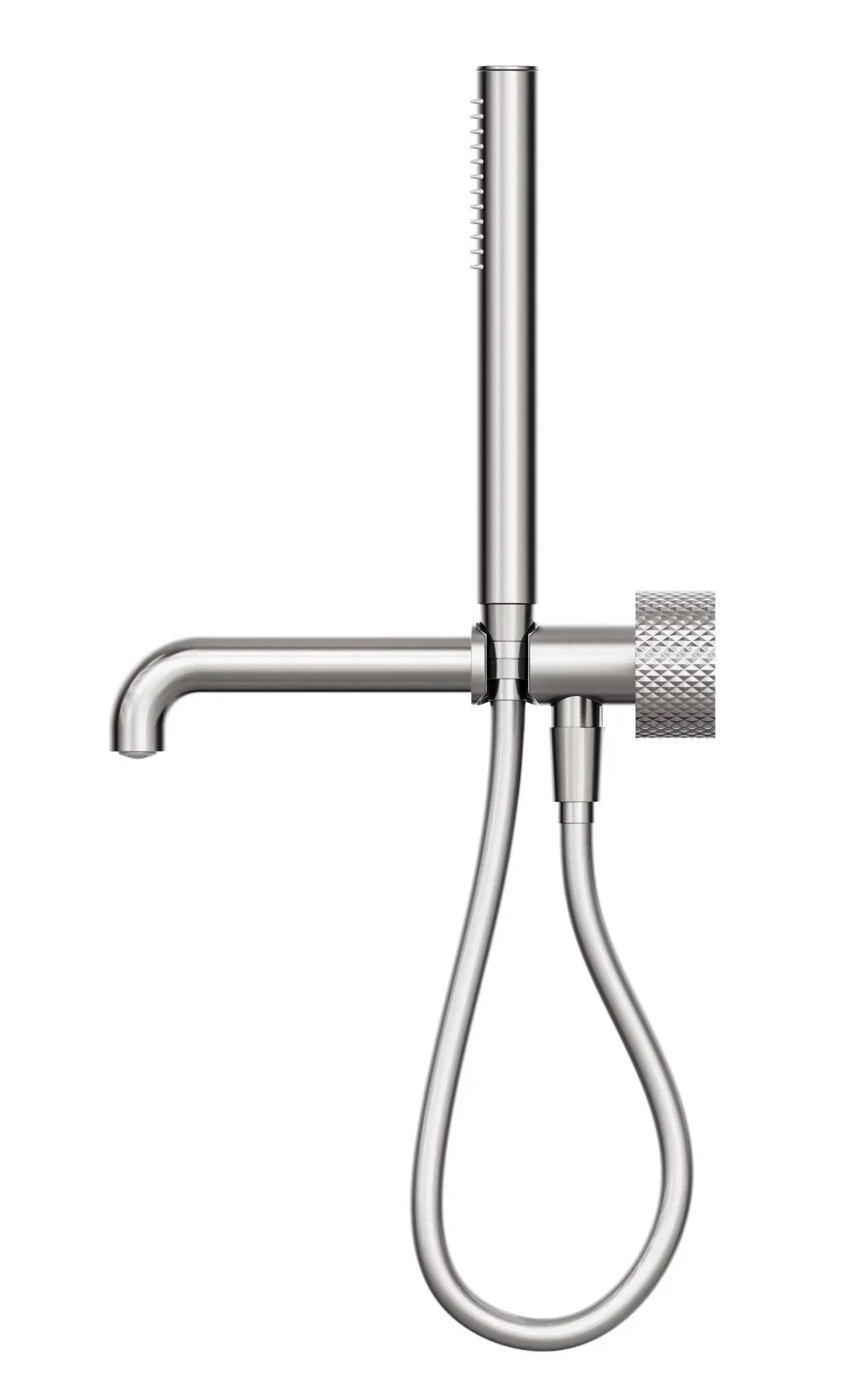 NERO OPAL PROGRESSIVE SHOWER SYSTEM SEPARATE PLATE WITH SPOUT 230MM BRUSHED NICKEL - Ideal Bathroom CentreNR252003b230BN