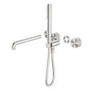 NERO OPAL PROGRESSIVE SHOWER SYSTEM SEPARATE PLATE WITH SPOUT 230MM TRIM KITS ONLY BRUSHED NICKEL - Ideal Bathroom CentreNR252003b230tBN
