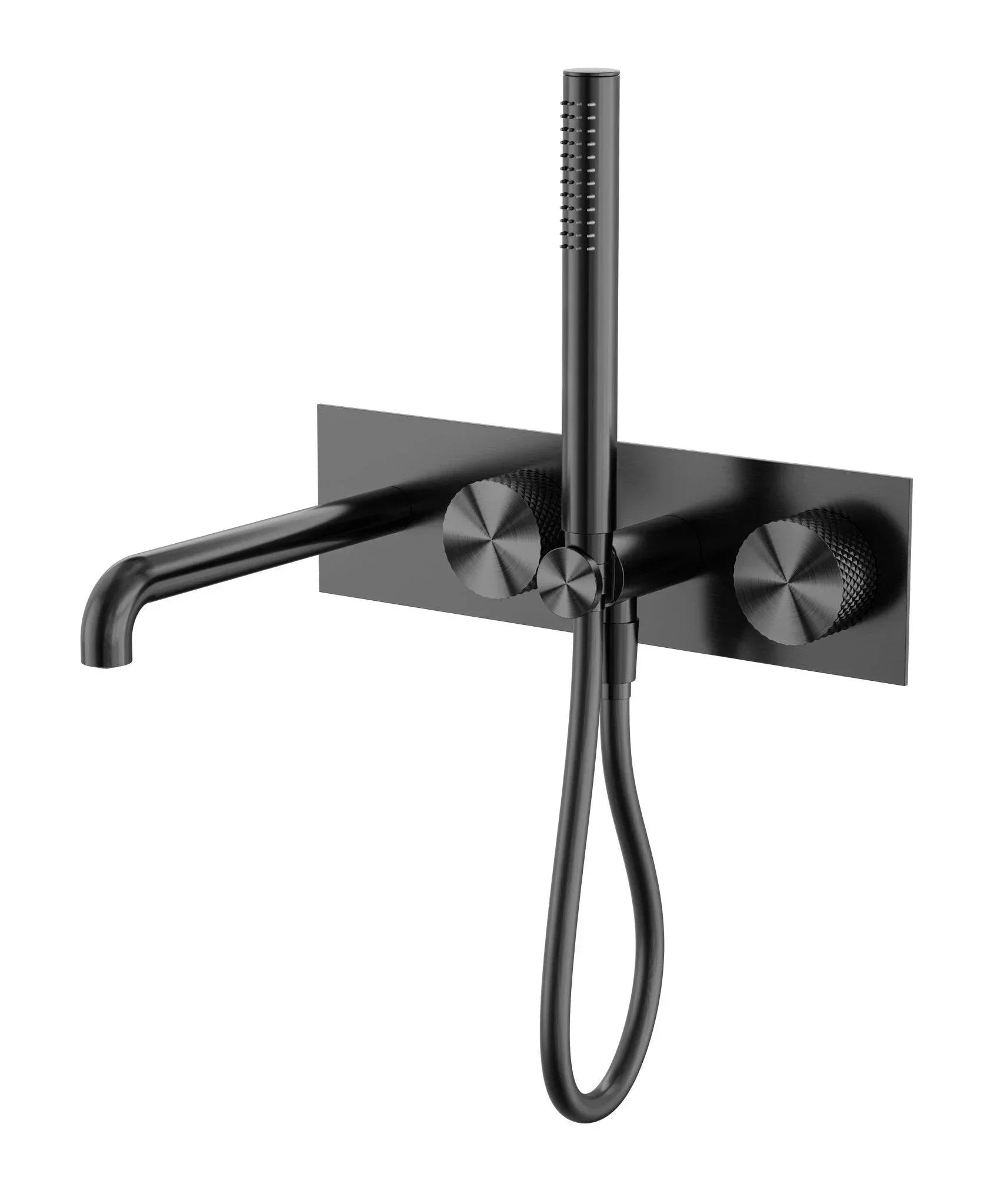 NERO OPAL PROGRESSIVE SHOWER SYSTEM WITH SPOUT 230MM GRAPHITE - Ideal Bathroom CentreNR252003a230GR