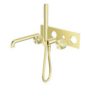 NERO OPAL PROGRESSIVE SHOWER SYSTEM WITH SPOUT 230MM TRIM KITS ONLY BRUSHED GOLD - Ideal Bathroom CentreNR252003a230tBG