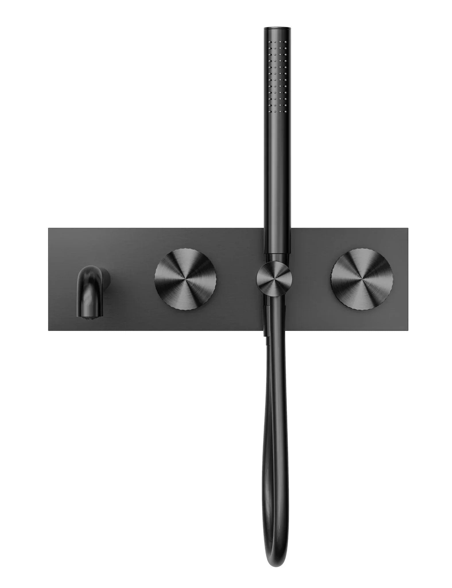 NERO OPAL PROGRESSIVE SHOWER SYSTEM WITH SPOUT 250MM GRAPHITE - Ideal Bathroom CentreNR252003a250GR