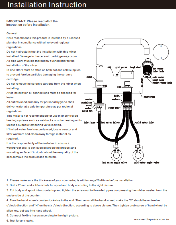 NERO OPAL PROGRESSIVE TALL BASIN SET BRUSHED BRONZE - Ideal Bathroom CentreNR252001aBZ