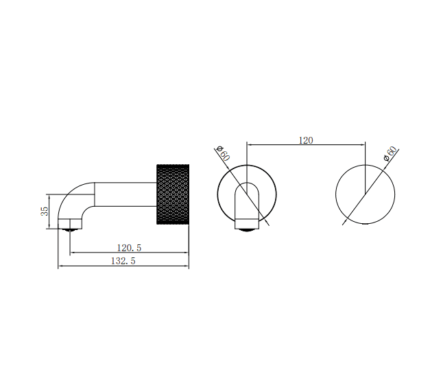 NERO OPAL PROGRESSIVE WALL BASIN/BATH SET 120MM BRUSHED BRONZE - Ideal Bathroom CentreNR252007a120BZ