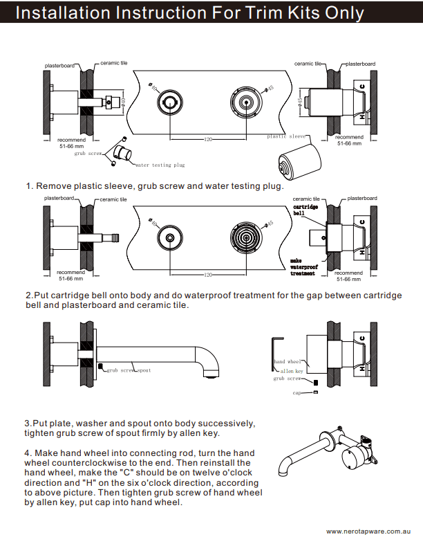 NERO OPAL PROGRESSIVE WALL BASIN/BATH SET 160MM BRUSHED GOLD - Ideal Bathroom CentreNR252007a160BG