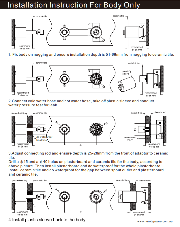 NERO OPAL PROGRESSIVE WALL BASIN/BATH SET 230MM BRUSHED NICKEL - Ideal Bathroom CentreNR252007a230BN