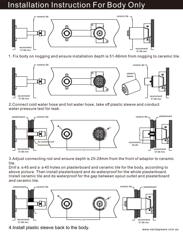 NERO OPAL PROGRESSIVE WALL BASIN/BATH SET 260MM GRAPHITE - Ideal Bathroom CentreNR252007a260GR