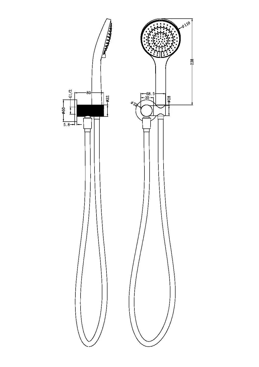 Nero Opal Shower Bracket with Air Shower - Ideal Bathroom CentreNR251905BGBrushed Gold