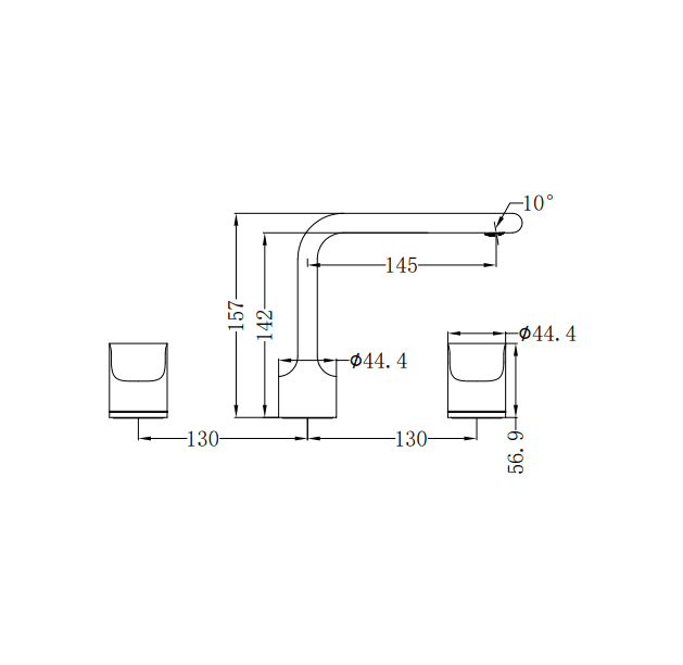 NERO PEARL BASIN SET GUN METAL - Ideal Bathroom CentreNR201701GM