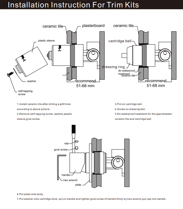 NERO PREMIUM 35MM UNIVERSAL SHOWER MIXER HANDLE UP BODY ONLY - Ideal Bathroom CentreNRUB002AP