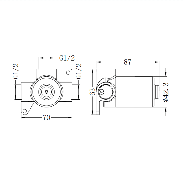 NERO PREMIUM 35MM UNIVERSAL SHOWER MIXER HANDLE UP BODY ONLY - Ideal Bathroom CentreNRUB002AP