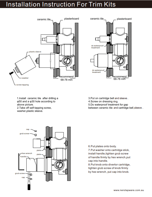 NERO PREMIUM 35MM UNIVERSAL SHOWER MIXER WITH DIVERTOR BODY ONLY - Ideal Bathroom CentreNRUB003P