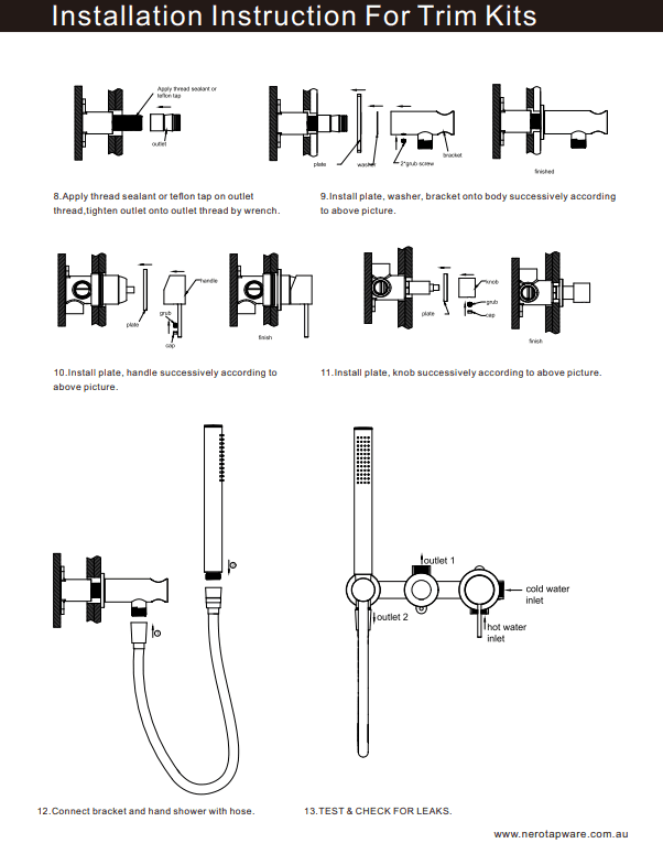 NERO PREMIUM 35MM UNIVERSAL SHOWER SYSTEM BODY ONLY - Ideal Bathroom CentreNRUB004P