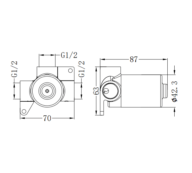 NERO PROJECT 35MM UNIVERSAL SHOWER MIXER BODY ONLY - Ideal Bathroom CentreNRUB002