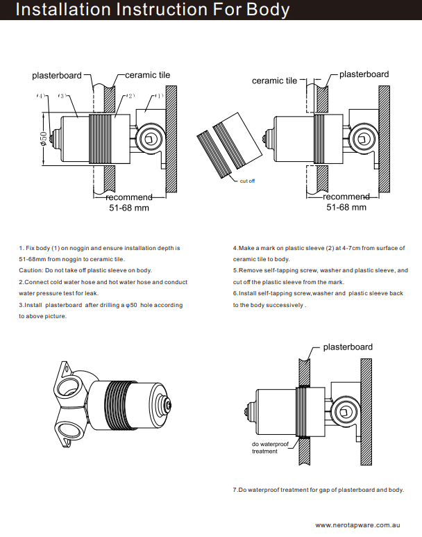 NERO PROJECT 35MM UNIVERSAL SHOWER MIXER BODY ONLY - Ideal Bathroom CentreNRUB002