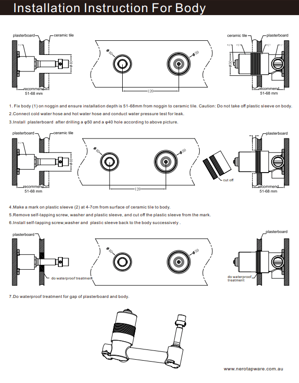 NERO PROJECT 35MM UNIVERSAL WALL BASIN/BATH MIXER BODY ONLY - Ideal Bathroom CentreNRUB001