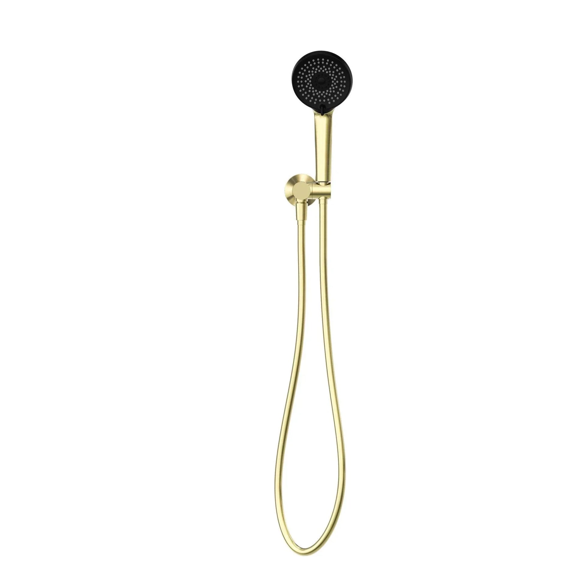 NERO PROJECT ROUND SHOWER ON BRACKET 4 STAR RATING BRUSHED GOLD - Ideal Bathroom CentreNR320BG