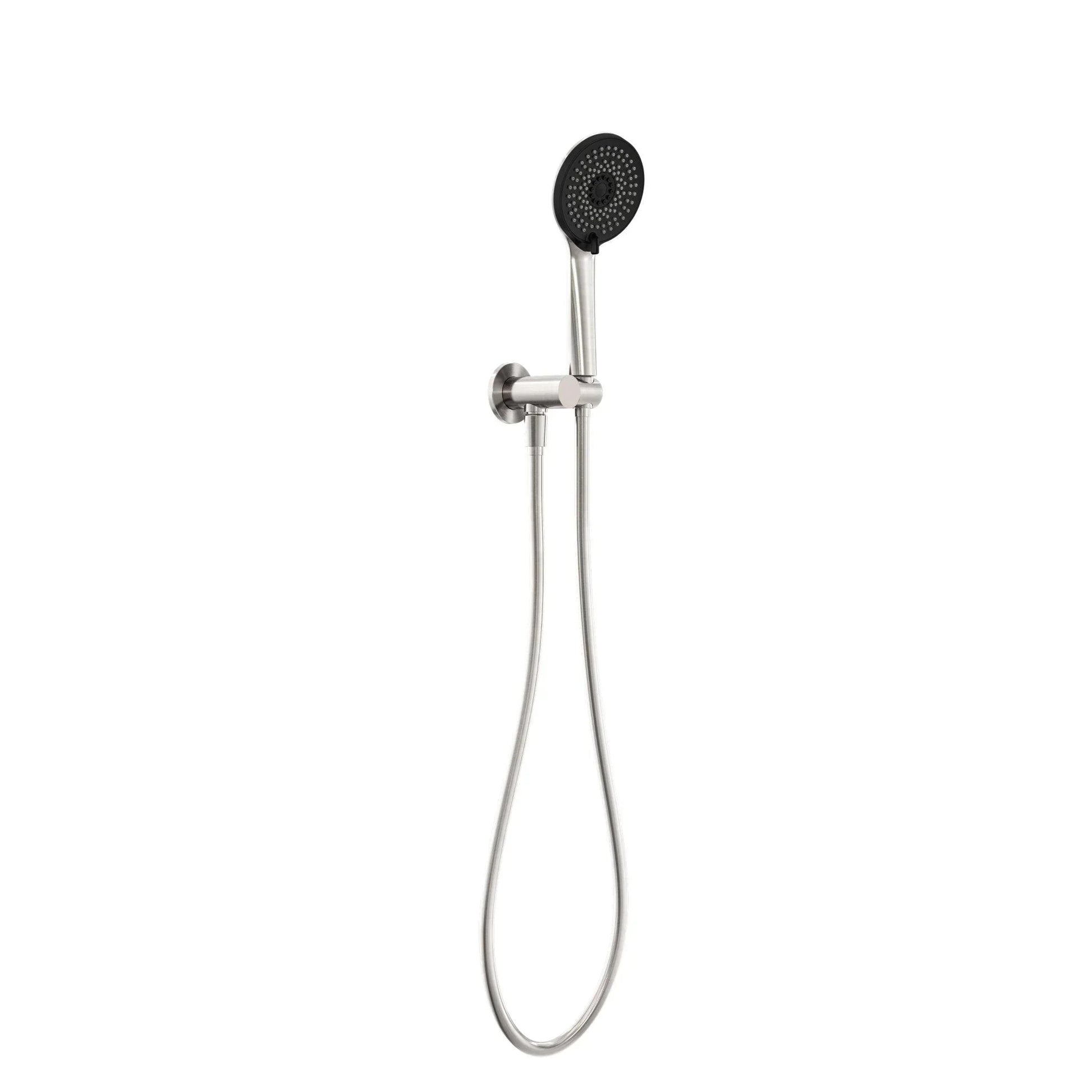 NERO PROJECT ROUND SHOWER ON BRACKET 4 STAR RATING BRUSHED NICKEL - Ideal Bathroom CentreNR320BN