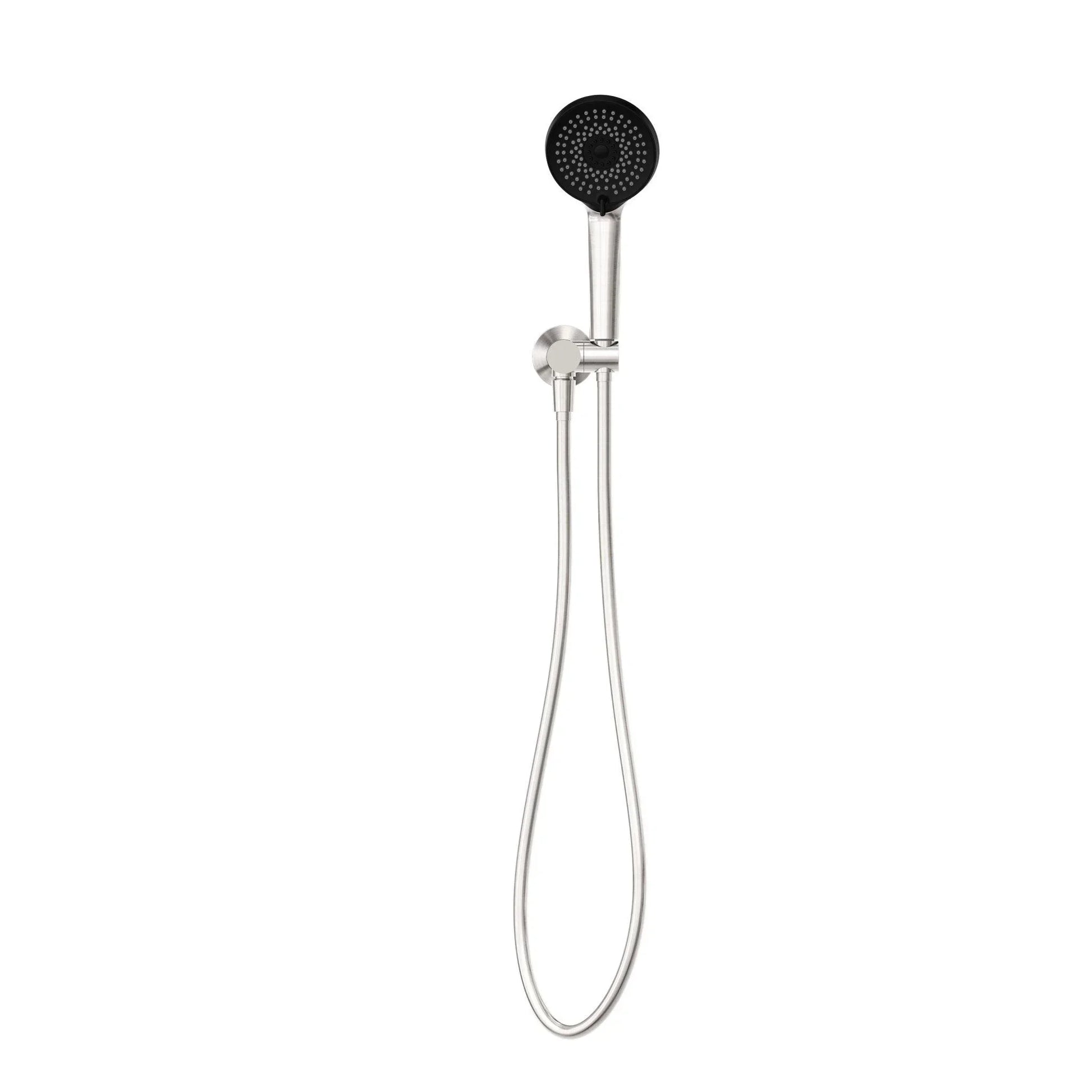 NERO PROJECT ROUND SHOWER ON BRACKET 4 STAR RATING BRUSHED NICKEL - Ideal Bathroom CentreNR320BN