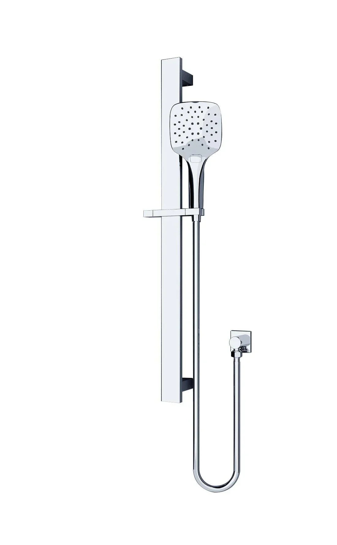 NERO RAIN SQUARE 3 FUNCTION SHOWER RAIL CHROME - Ideal Bathroom CentreNR304CH