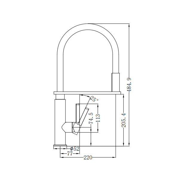 NERO RIT PULL OUT SINK MIXER CHROME - Ideal Bathroom CentreNR221707CH
