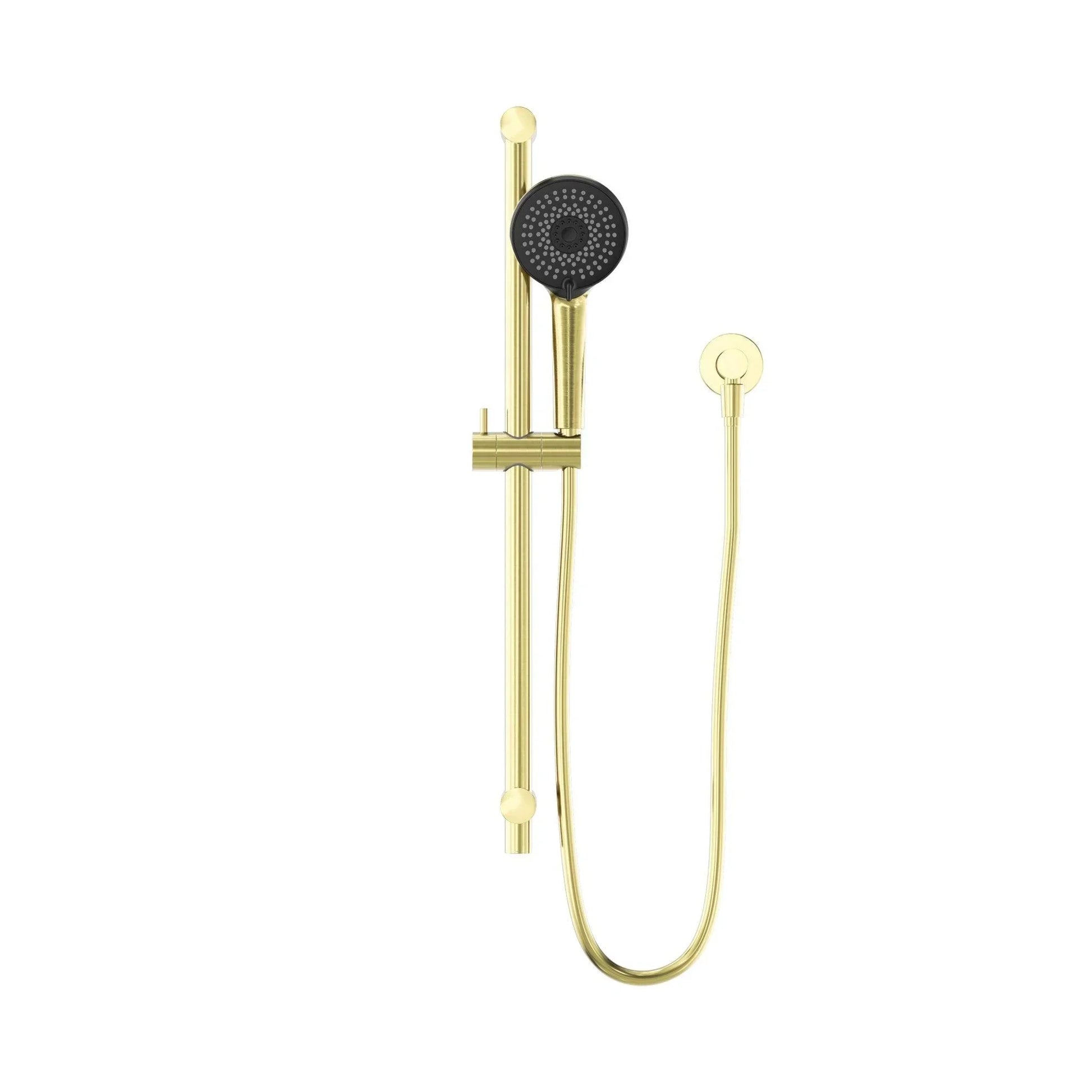 NERO ROUND METAL PROJECT RAIL SHOWER BRUSHED GOLD - Ideal Bathroom CentreNR318BG