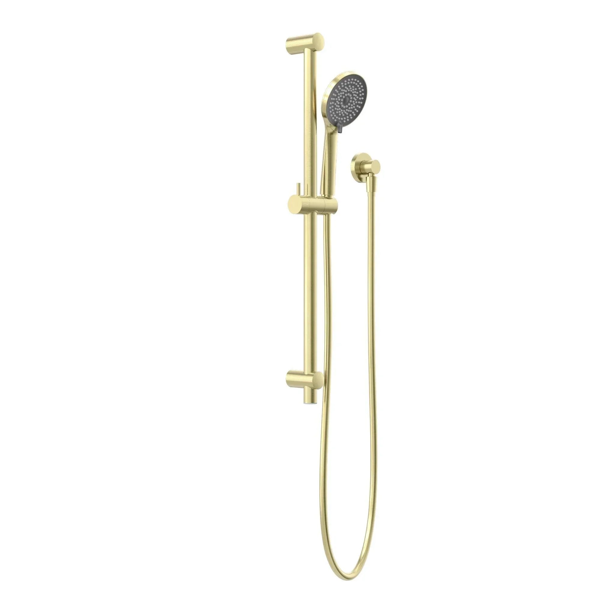 NERO ROUND METAL PROJECT RAIL SHOWER BRUSHED GOLD - Ideal Bathroom CentreNR318BG