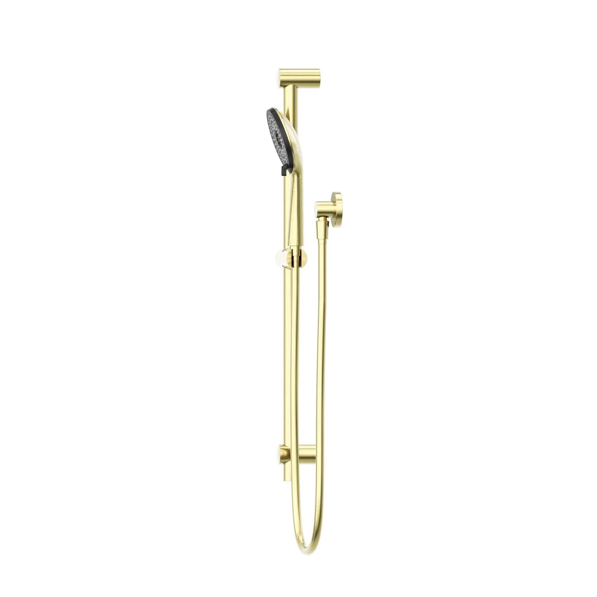 NERO ROUND METAL PROJECT RAIL SHOWER BRUSHED GOLD - Ideal Bathroom CentreNR318BG