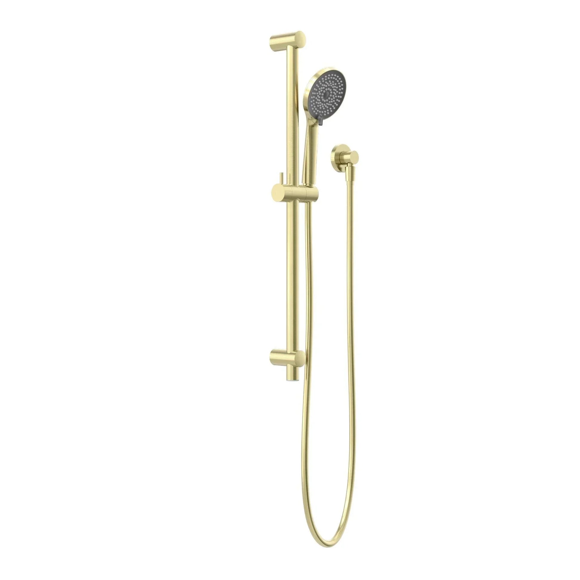 NERO ROUND METAL PROJECT SHOWER RAIL 4 STAR RATING BRUSHED GOLD - Ideal Bathroom CentreNR319BG