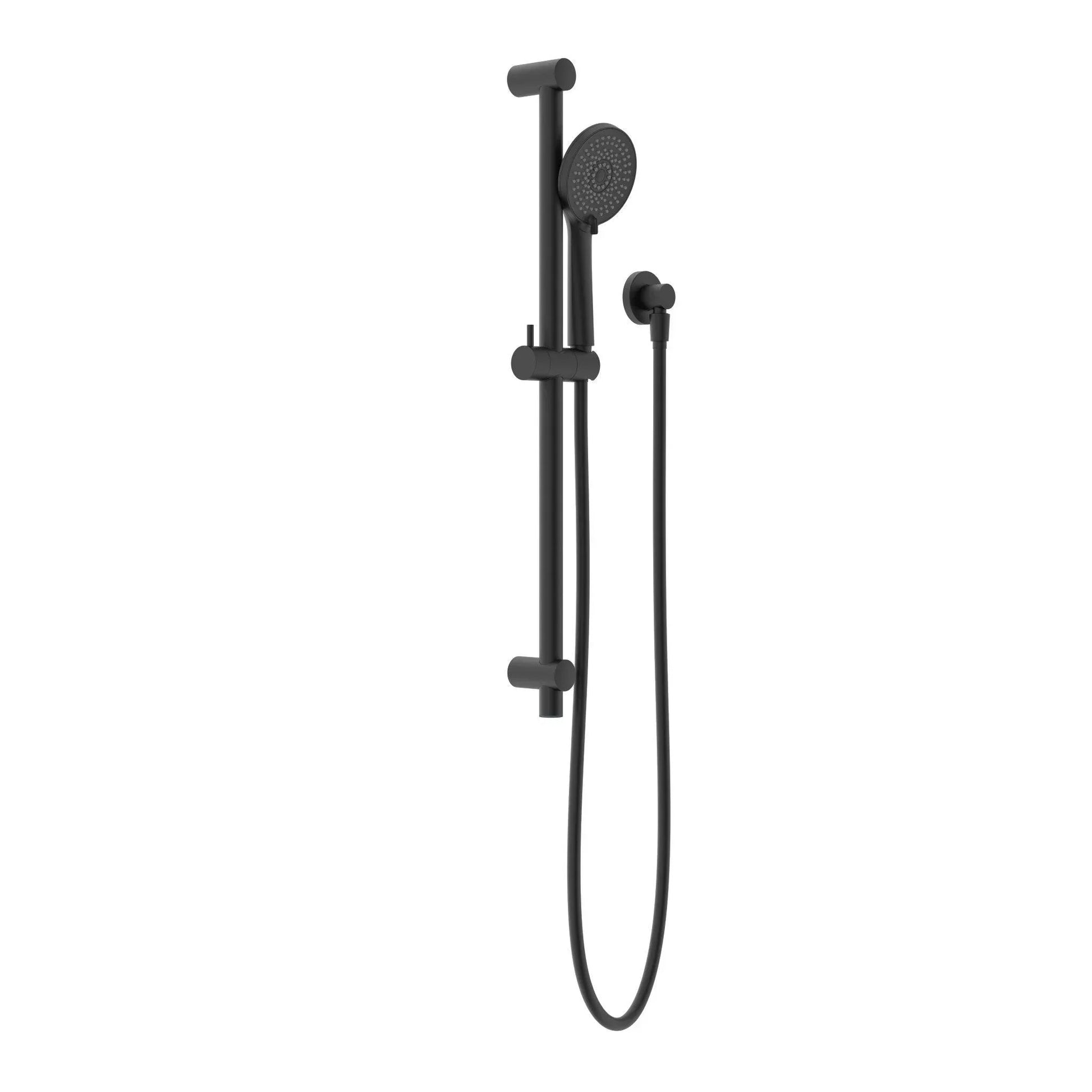 NERO ROUND METAL PROJECT SHOWER RAIL 4 STAR RATING MATTE BLACK - Ideal Bathroom CentreNR319MB