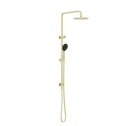 NERO ROUND PROJECT TWIN SHOWER 4 STAR RATING BRUSHED GOLD - Ideal Bathroom CentreNR232105fBG